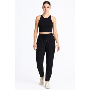 Lululemon Black Athleisure Pants Drawstring Waist Relaxed Fit Performance | 4